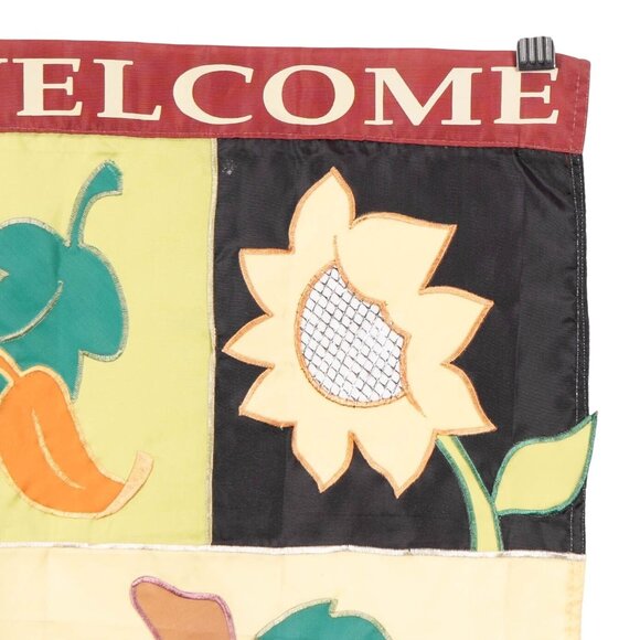 Welcome Fall Autumn Garden Flag 13x18 Pumpkin Sunflower Leaves Hanging Banner - Picture 4 of 5